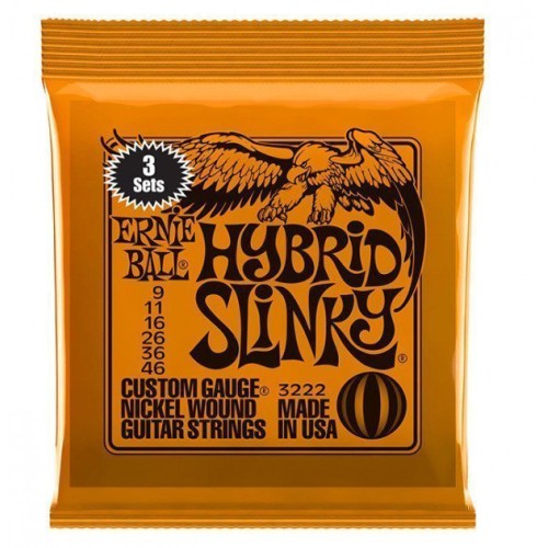 Ernie Ball Hybrid Slinky 3 Pack of Guitar Strings