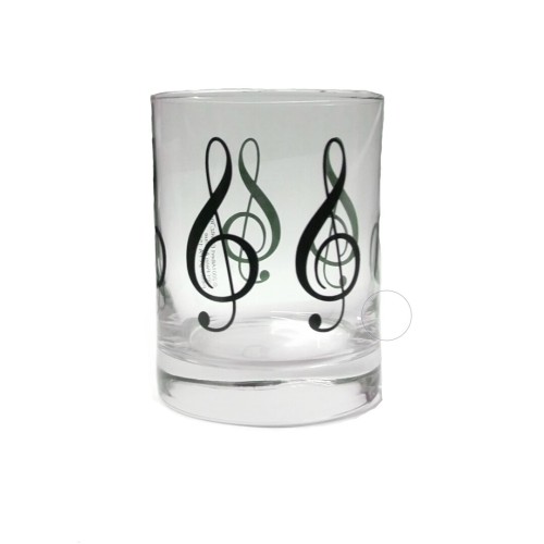 Clear Glass Tumbler Treble Clef Design