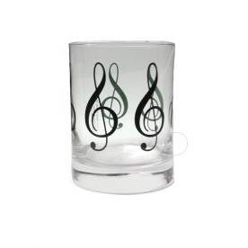 Clear Glass Tumbler Treble Clef Design