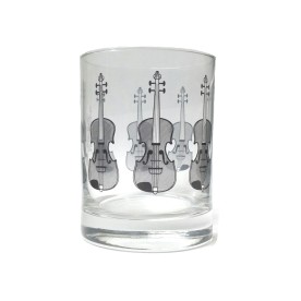 Clear Glass Tumbler Violin Design