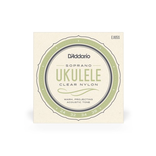 Daddario Soprano Ukulele Clear Nylon Strings EJ65S