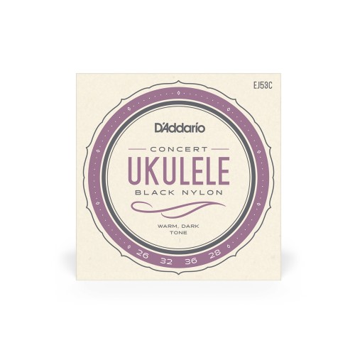 Daddario Concert Ukulele Black Nylon Strings EJ53C