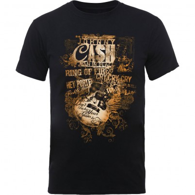Johnny Cash Guitar Song Titles Tee