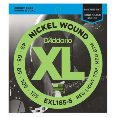Daddario EXL165-5 Nickel Wound Bass Strings