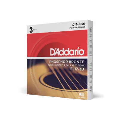 Daddario EJ17 Phosphor Bronze 3 pack