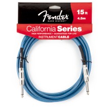 Fender California Series 15ft Guitar Cable in Lake Placid Blue