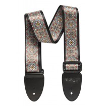 Stagg Terylene guitar strap with Mandala pattern in blue