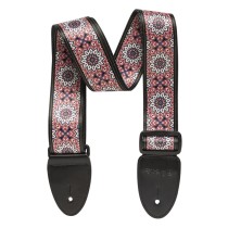 Stagg Terylene guitar strap with Mandala pattern in pink