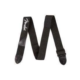 Fender Logo Strap Black with White Logo 099-0662-080