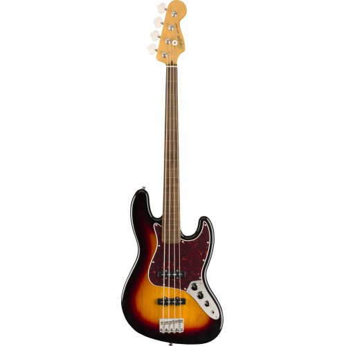 Squier CV 60s Fretless Jazz Bass in 3 Tone Sunburst