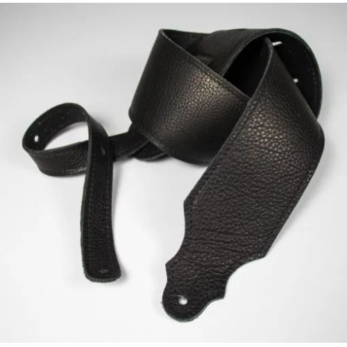 Franklin 3" Purist Glove Leather Guitar Strap - Black with Black Stitching 4CBKBK