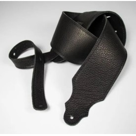 Franklin 3" Purist Glove Leather Guitar Strap - Black with Black Stitching 4CBKBK