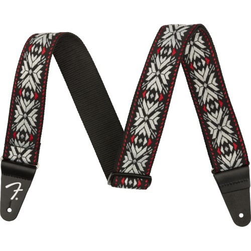 FENDER PASADENA WOVEN STRAP IN red snowflake 099-0638-026