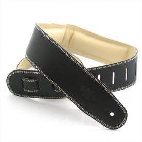 DSL Padded Leather 2.5" Black with Beige GEG25-15-3